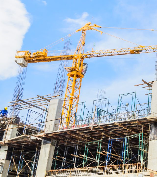 Construction crane building tower